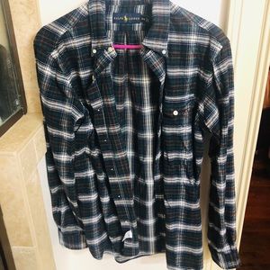 Plaid bottom down fleece